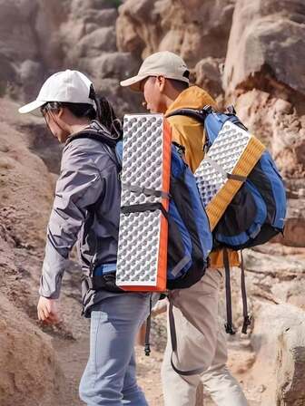 Colchoneta de camping plegable para exteriores, material IXPE grueso, colchoneta plegable portátil, apropiada para descanso a mediodía, manta de picnic, con aluminio de alta calidad resistente al calor, impermeable y ligera, equipo de aventura portátil para exteriores - adecuada para senderismo y camping, equipo de descanso cómodo y duradero | Colchoneta ligera