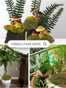 1 pacote de musgo artificial falso, simulação faça você mesmo de musgo, grama, micro layout paisagístico, planta verde, gramado, vaso de plantas, decoração de janela, paisagismo - Verde - Ver 10