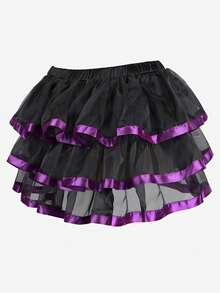Women's Tulle Bustle Skirt Steampunk Skirt Women Dress Overskirt Costume Cosplay Halloween Costume - Màu tím - Xem 4
