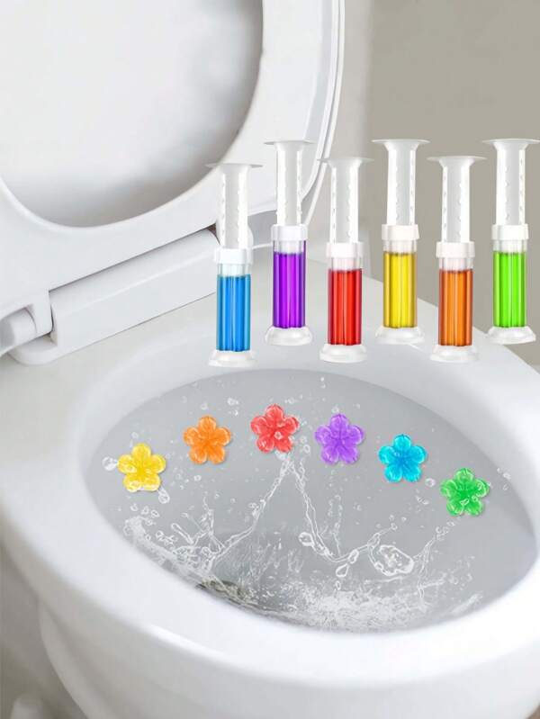BlueOcean Fragrance Toilet Cleaning Flower Design Toilet Gel Toilet Stain Removal Cleaning Air Freshener Wall Stickers Room Decor Wall Decor Wall Sticker Personalised Stickers