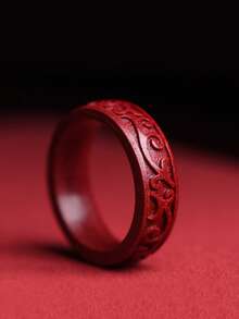 风水朱砂戒指，真品朱砂戒指，复古中国风高朱砂含量紫金砂戒指，优雅装饰，男女皆宜，馈赠亲友的完美礼物，象征好运、财富和健康