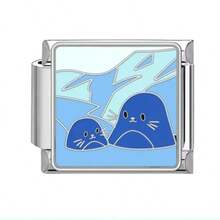 1 件海洋系列不锈钢手链组件，以夏季度假海滩风景为主题，DIY 制作手链项链首饰，可自由搭配不同风格 - 銀色 - 查看 16