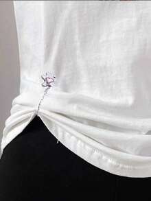 1个/2个多功能合金无缝磁性夹胸针，时尚简约白绿花卉蝴蝶图案，强磁可调节长度，适合秋冬服装，可固定领口、衬衫下摆、袖口、裤腿，也可作为无缝腰带装饰侧扣配饰。 - 彩色 - 查看 5