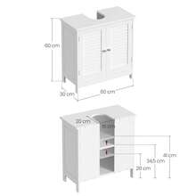 Ensemble de meubles de salle de bain, accessoires de salle de bain - Blanc - Voir 3