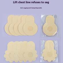 10pcs/20pcs Disposable Lifting Breast Stickers, Anti-Bump Invisible, Traceless, Ultra-Thin, Breathable, Gathered, Lifted, Anti-Drooping, Non-Woven Nipple Stickers, Invisible Nipple Stickers, Anti-Bump Nipple Cover, Women's Underwear Accessories