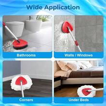 Local Delivery--Spin Mop Head And Brush Replacement Compatible With O Cedar EasyWring 1-Tank System, 4 Mop Replace Heads, 1 Handle, 1 Base And 1 Scrub Brush Combo Set 002