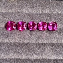 100% Purplish Red Sapphire Loose Cushion Cut Gemstone For Charms Advanced Jewelry Making Materials DIY - Purple - View 2
