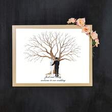 1pc Creative Fingerprint DIY Finger Painting Wedding Party Company Annual Meeting Personalized Fingerprint Sign-In Picture Sign-In Tree, Increase Fun, Decorative Painting, Living Room, Bedroom, Decorative Poster, Memorable, Canvas, No Frame Fingerprint Tree, Instant Download, Printable, Wedding, Guestbook, Anniversary, Friendship, Tree Picture, Cards, Gifttags, Home Decor - Multicolor - View 27