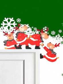 圣诞节家居装饰圣诞麋鹿门框装饰个性创意圣诞装饰品房间装饰圣诞装饰圣诞装饰品家居