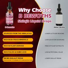 B BEWORTHS Elikadur Shilajit Himalayan Organic Drops - 30ml Dropper Bottle With 85+ Trace Minerals (Selenium, Copper, Manganese) | Supports Antioxidant Health, Cell Well-Being & Vitality | For Adults - 60ml - 查看 7