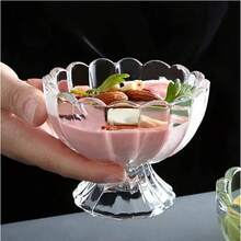 6pcs/4pcs/2pcs Ice Cream Dessert Bowls, 6oz Vintage Glass Containers With Sturdy Base, Suitable For Sundae, Fruit, Ice Cream, Snacks, Condiments. Thick And Heat-Resistant. - Lotus Bowl - View 8