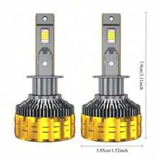 SEREE 2pcs 6000K LED Car Headlights - 120,000 Lumens High Brightness, FPWR Side-Emitting Design, 360° Beam Angle, N-Play Chip, Aluminum Alloy Housing, Plug & Play With External Driver For H3 Low/High Beam Upgrade - H3 - Xem 5