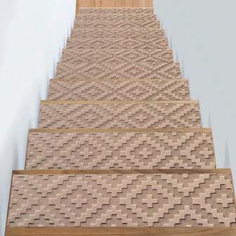 7 st trappsteg, självhäftande halkfria trappmattor, präglade återanvändbara trappstegsskydd, självhäftande trappunderlägg för trappor