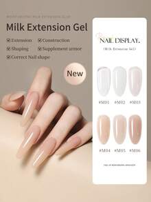18ML Quick Extension Gel Nail Polish Nude Milk White Color Finger Prolong Acrylic Crystal Construction Hard Gel Varnish - 彩色 - 查看 3
