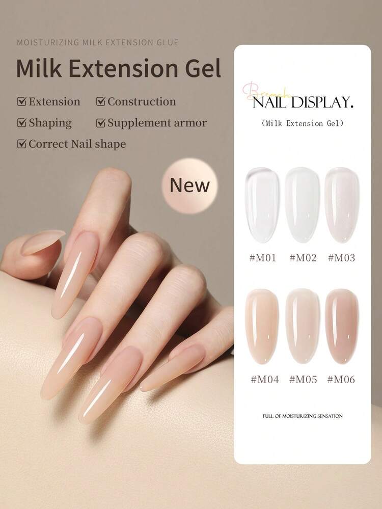 18ML Quick Extension Gel Nail Polish Nude Milk White Color Finger Prolong Acrylic Crystal Construction Hard Gel Varnish - 彩色 - 查看 3