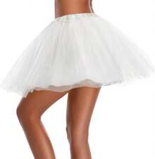 Women Teen Adult Classic Elastic 3 4 5 Layered Tulle Tutu Skirt Costume BottomHalloween Christmas New Year