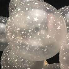 20/30/40pcs Starry Sky Transparent Latex Balloons, 12-Inch Shiny White Star Design, Suitable For Wedding, Birthday, Graduation Ceremony And Photo Booth Decoration, Wedding Balloons, Event Decoration - Transparent Stars - View 6