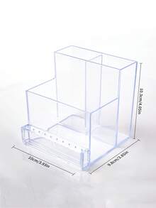 1 件迷你美甲钻机收纳盒，10 孔美甲钻头支架收纳，亚克力化妆品收纳盒美甲工具架展示架 - 無色 - 查看 4