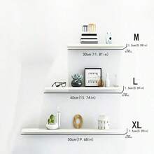 1pc Floating One-Shelf Wall Mounted Storage Rack, Creative Wall Decor Shelves For Living Room - White - View 5