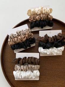 1pc/4pcs Solid Soft Elastic Hair Ties, No Damage Hair Scrunchies, Multi-Use Hair Ties Scrunchy Hair Ties, Casual