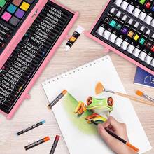 175 Piece Deluxe Art Set With Drawing Pads, Acrylic Paints, Crayons, Colored Pencils, Paint Set In Wooden, Professional Art Kit, Art Supplies Adults, Teens And Artist, WoodMuse Plus