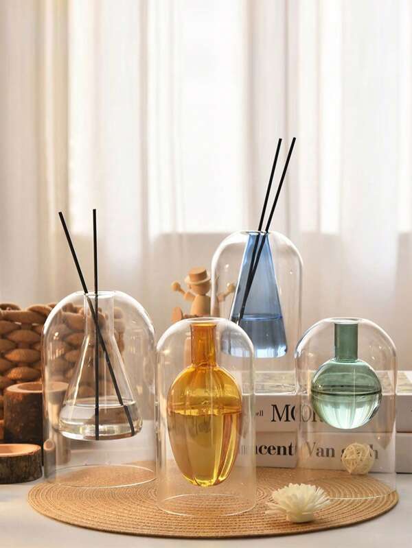 Glas Aromatherapie Flasche Diffusor Flasche Innenraum Feuerlos Aromatherapie, Aromatherapie Flasche Innenraum Zimmer Schlafzimmer Duftdekoration, Glas Diffusor Flasche, wiederverwendbar, feuerlos, ideal für Wohndekoration, Pflegezubehör, leere Vasen, Parfüm, ätherische Öle (Kein Aufkleber)