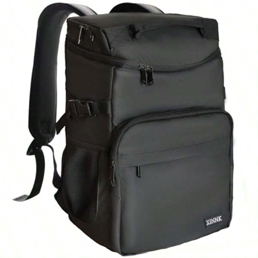 Cooler Backpack 35 50 Can Backpack Cooler Leakproof Insulated Soft Cooler Bag Camping Cooler Beach Cooler Ice Chest Backpack Portable Lightweight Beach Travel Camping Lunch Backpack - Black - View 1