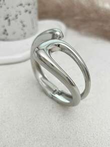 1 Peça Vintage Bracelete de Gargantilha Criativa de Moda Exagerada de Metal Geométrico Assimétrico com Design de Gota d''Água Oca, Joia Punk Minimalista Grossa, Adequada para Uso Diário, Férias, Diferentes Festas e Acessório de Banquete para Mulheres