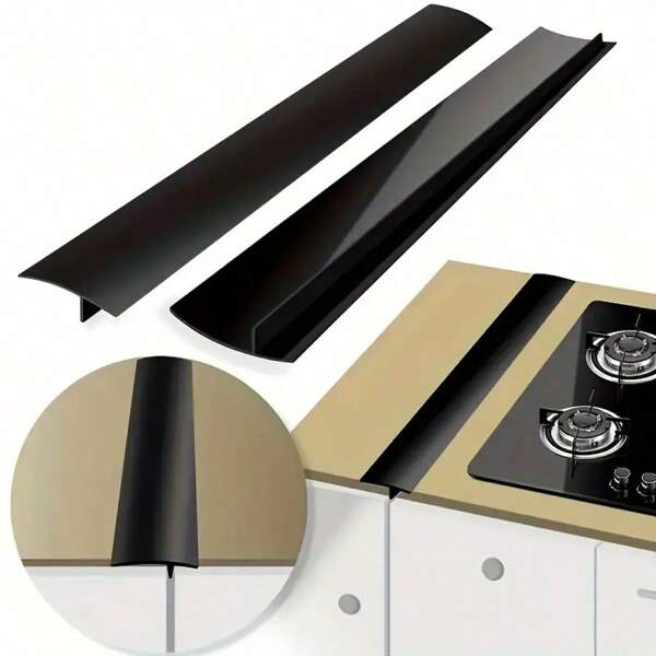 2 Packs de cubrecillas de silicona para espacio entre hornilla y encimera, resistentes a altas temperaturas y aceite/manchas, tira selladora de silicona para espacio entre placa de cocina y encimera