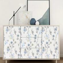 1 卷小花自粘乙烯基壁纸 17.1 英寸 X 39.3/118.1/196.8 英寸 可移除黄色花卉壁纸，可轻松 DIY 家居装饰，适用于卧室、客厅、橱柜、桌子和家具 高品质乙烯基材料，图案灵活，可搭配花卉墙面装饰 - 淺藍色 - 查看 6