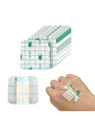 50/100Pcs Waterproof Wound Bandages Dressing Medical Transparent Sterile Tape For Wound Care Bandage Protect First Aid Kit , Made Of PE Material,Outdoor For Emergency Kit Bag