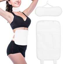 2pcs Castor Oil Pack Set, Suitable For Neck And Waist, Reusable Castor Oil Pack With Adjustable Elastic Band, Machine Washable - Multicolor - View 2