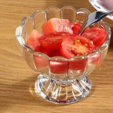 2 件/1 件玻璃花形甜点杯，渐变色和透明款式，冰淇淋杯，奶昔，牛奶，咖啡，水果，北欧风格，奢华水杯，设计精美，耐热耐寒，适用于婚礼，派对，聚会，甜点，可用作礼物 - 蓮花碗 - 查看 4