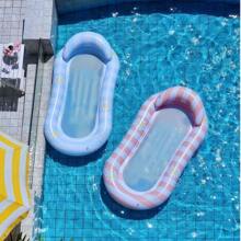 1 pieza de equipo de natación, tumbona inflable, silla flotante a rayas, cama flotante de red de hamaca acuática, balsa inflable, adecuada para playa, piscina, fiesta
