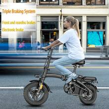 CLOCOKI Electric Bike 48V Battery 500W Motor 12AH Lithium-Ion Battery 14" All-Terrain Pneumatic Tires 25-35miles Range Dual Disc Brakes Electric Bike For Adults Tents Outdoor Camping Camping Gear And Equipment Free Shipping - 美規A型插(110-127V) - 查看 5