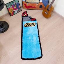 1 Pack Blue Lighter Tufted Rug Art Rug For Bedroom Living Room Retro Rainbow Fluffy Anti-Slip Bath Bathroom Rug Nonslip Mat Home Decor (31.5X9.4 Inch) - 藍色 - 查看 4