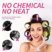 18件套大号卷发棒套装，带夹子，自粘式卷发器，适用于长/中/短发和刘海，DIY卷发工具（包含12根大号卷发棒+6个夹子），返校必备，旅行必备，女士美发配件，卷发，卷发棒，免加热卷发，卷发器，头发，旅行，美发产品，美发工具，美发用品，发型师，发型师配件，沙龙，美发设备 - 紫色 - 查看 7