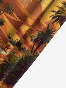 Men's Summer Casual Outdoor Sunset Graphic 3D Digital Print Drawstring Relaxed Fit Pants, Suitable For Holiday, Daily Casual, Beach