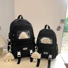 2024 新韓国ファッション小学生高校生スクールバッグ女性シンプルな大容量バックパックコンピュータバックパック - ホワイト - チェックする 6