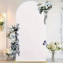 Arch Backdrop, 6ft, 6.6ft, 7.2ft Wedding Arch Cover 2 Sided Spandex Fitted Fabric Arch Backdrop Dome Arch Backdrop Fabric For Birthday Party Wedding Arch Stand Decoration - White (Stand Not Included, Fabric Backdrop Only)