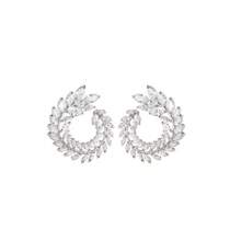 1 Pair Versatile High-End Cubic Zirconia Inlaid Round Drop Earrings, Exquisite Extra Shiny Teardrop Design, Niche Style Suitable For Y2K Women, Daily Wear, Gatherings, Dates, Traveling, Wedding Season, Jewelry Gift