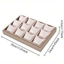 Luxury PU Watch Display Tray, 12 Slot Watch Display Tray, Large Capacity Watch Display Tray, Men's And Women's Jewelry Storage Tray, Perfect For Watch And Accessories Storage, Watch , Jewelry Display