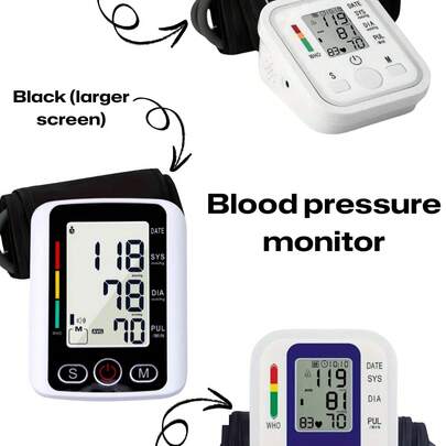 1 件血压计，家用自动血压测量仪器，臂式血压计，中性英文血压计 USB 插入式使用 - 此工具不包含电池！