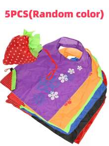 1-10 peças bolsa de armazenamento morango dobrável sacolas de compras reutilizáveis dobráveis nylon mercearia grande bolsa cores aleatórias