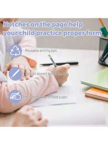 Weihnachtsdekoration 4er Pack Das gerillte Schreibheft für Alter 4-8, wiederverwendbares geriffeltes Schreibheft, magisches Rillenpraktikumskopfbuch, Vorschulrillenkallligraphie-Set mit 5 Nachfüllungen, 1 Stift, 1 Stifthalter