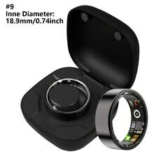 智能戒指，男女通用健身追踪器，血氧监测，血压监测，睡眠监测，计步，兼容和安卓系统，无需订阅费 - 黑色 - 查看 17