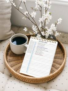 Trees 1本无日期待办事项笔记本/每日计划本/螺旋装订任务清单/日程本，提高效率，8.5英寸 x 5.5英寸，100克纸张，适合学校用品，返校季必备 - 藍色 - 查看 4