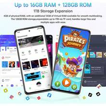 OUKITEL C65 Android 15 手机（无合约）, 16GB+128GB/1TB 智能手机（无合约）, 6.7 英寸 HD+ 90Hz 手机（便宜）, 50MP+8MP, 5150mAh 无 SIM 卡手机, 双 SIM 卡 3 插槽/指纹/3.5mm 插孔 - 金色的 - 查看 4