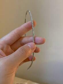 1件/5件套细金属丝发箍，简约设计风格发带，适合休闲、派对、街头时尚佩戴，女士发箍，发饰头饰 - 銀色單排 - 查看 7