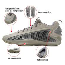 Adidas Zapatillas de baloncesto Anthony Edwards 1 Low, zapatillas deportivas casuales de media caña unisex para exteriores, con amortiguación, transpirables, modelo de colaboración - Gris frío - Ver 3